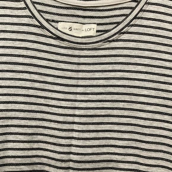 Lou & Grey for Loft Black and Gray Stripe Tank Dress, Size Small - Picture 4 of 7